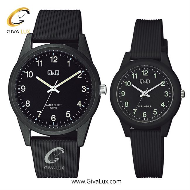 ساعت مچی اورجینال ست کیو اند کیو Q&Q مشکی | مشکی| مشکی| کد رفرنس مردانه: VS12J002Y، زنانه: VS13J002Y